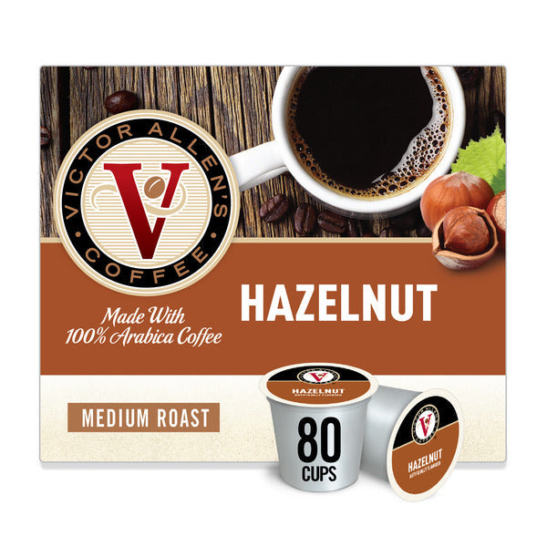 Victor Allen's Coffee Hazelnut Flavored, Medium Roast, Single Serve Coffee Pods