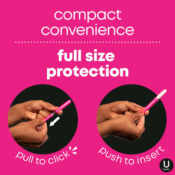 U by Kotex Click Compact Unscented Tampons, Regular
