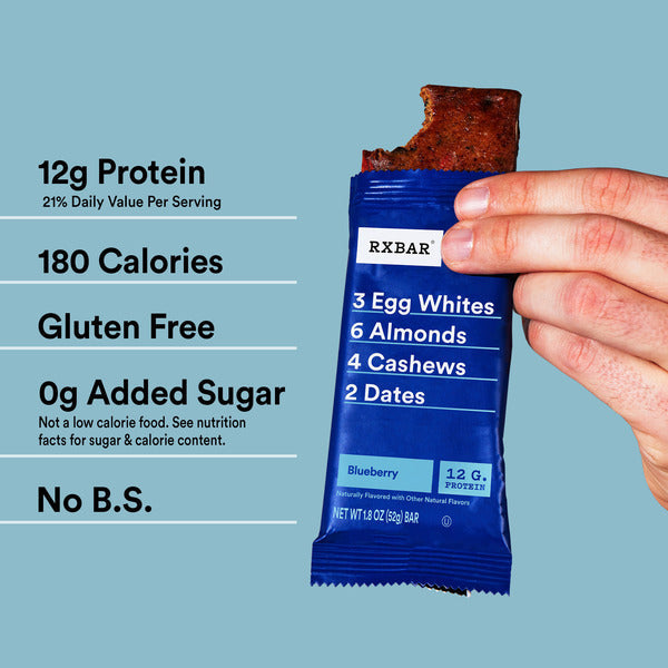 RXBAR Blueberry Protein Bars, Protein Snack, 5 Count