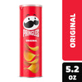 Pringles Original potato chip can with red label and white text on a white background