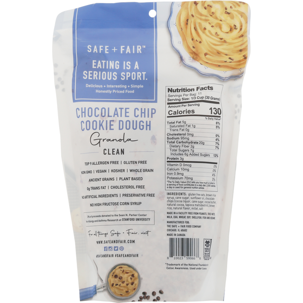 The Safe + Fair Food Company Granola, Chocolate Chip Cookie Dough