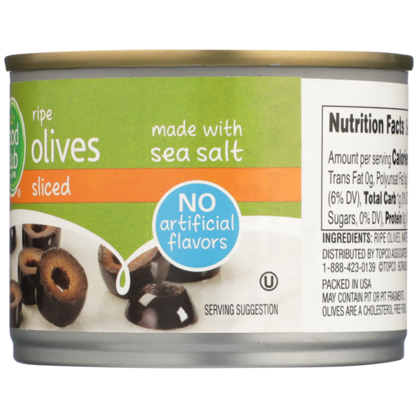 Food Club Sliced Ripe Olives Made With Sea Salt