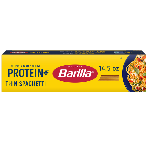 Barilla Protein+ (Plus) Thin Spaghetti Pasta- Plant Based - Made from Lentils, Chickpeas & Peas