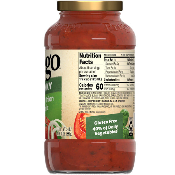 Prego Chunky Tomato, Onion and Garlic Pasta Sauce