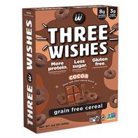 Crunch into delicious chocolate flavor with Three Wishes Cocoa Grain Free Cereal, a high-protein, grain-free breakfast cereal made with clean ingredients for a satisfying start to your day. Perfect for breakfast or snacking, this crunchy cocoa cereal offers a wholesome alternative to traditional cereals without compromising on taste.