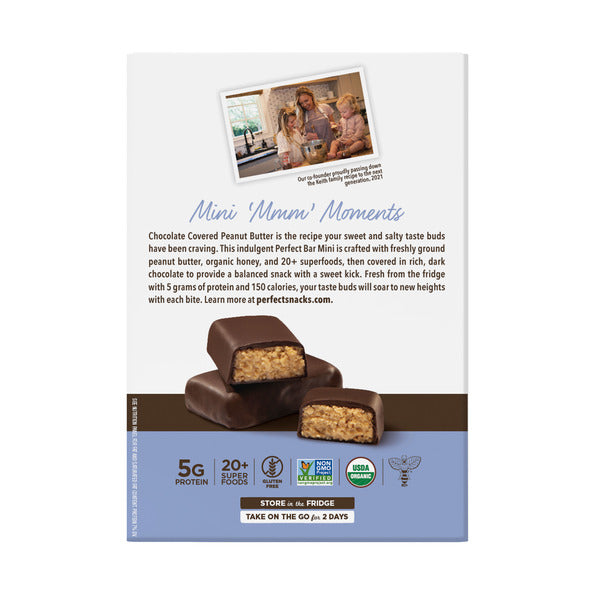Perfect Bar Mini Chocolate Covered Peanut Butter Protein Bar, Gluten-Free