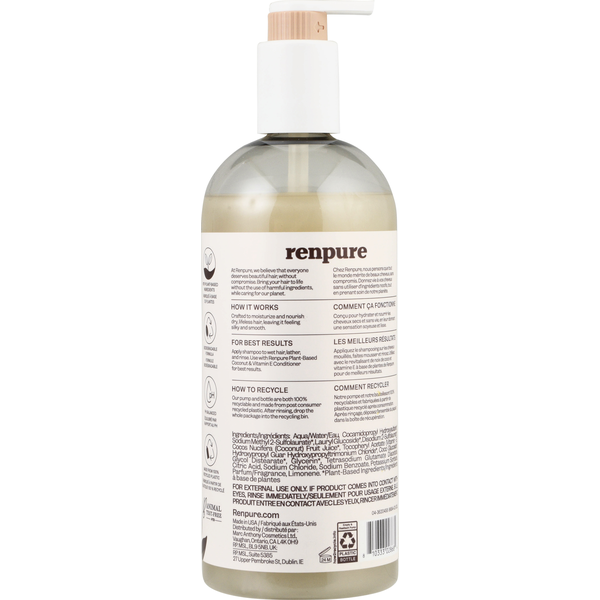 Renpure Shampoo, Coconut & Vitamin E, Moisturize and Replenish