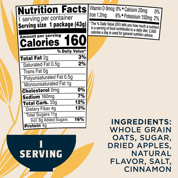 Quaker Instant Oatmeal, Apples & Cinnamon