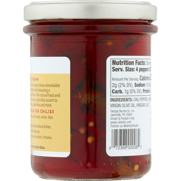 DeLallo Chili Peppers, Whole Calabrian, Hot & Spicy