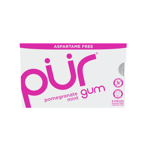 PÜR Pomegranate Mint Flavored Gum, Aspartame Free, 100% Xylitol