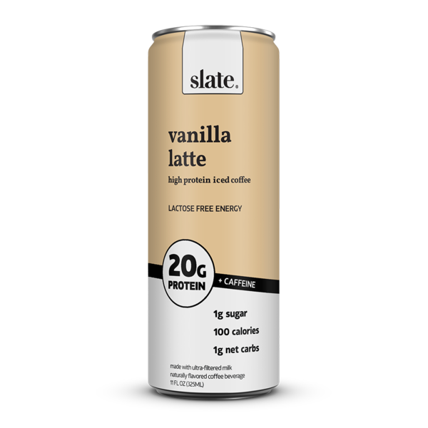 Slate Vanilla Latte, 20g Protein, Lactose Free, 0g Added Sugar