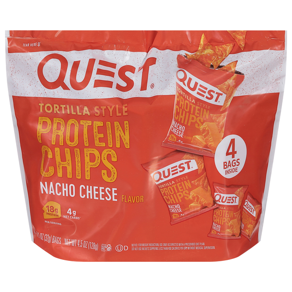 Quest Protein Chips, Nacho Cheese Flavor, Tortilla Style