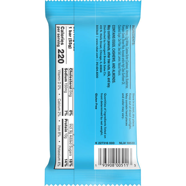RXBAR Nut Butter and Oat Blueberry Cashew Butter Protein Bars, Protein Snacks, 1.9 oz