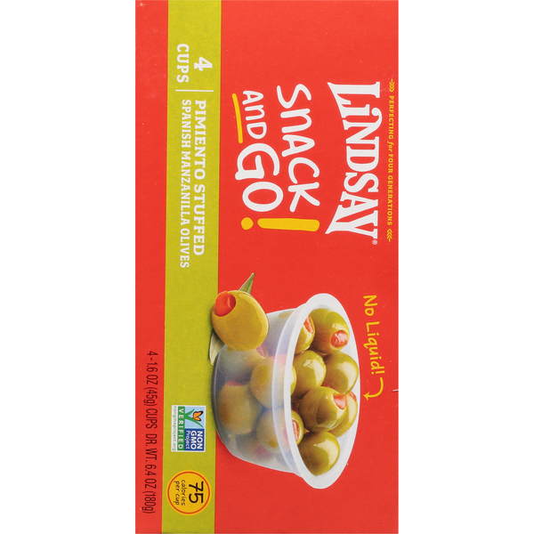 Lindsay Snack and Go Pimiento Stuffed Spanish Manzanilla Olives