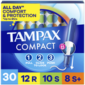 TAMPAX Compact Pearl Tampons Multipack, with LeakGuard Braid & Extendable Applicator