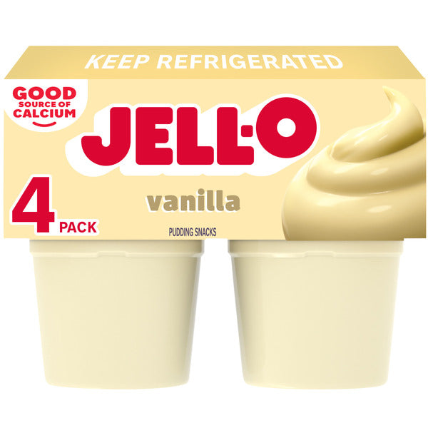 Jell-O Original Vanilla Refrigerated Pudding Cup Snacks