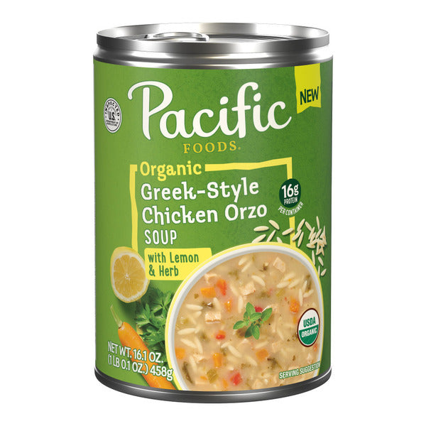 Pacific Foods Organic Greek-Style Chicken Orzo Soup With Lemon and Herb