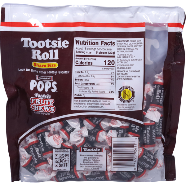Tootsie Roll Candies Share Size
