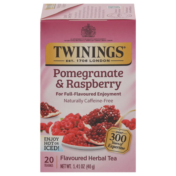 Twinings Herbal Tea, Flavoured, Pomegranate & Raspberry, Tea Bags