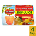 Del Monte Cherry Mixed Fruit in Cherry Flavored 100% Juice Plastic Fruit Cup Snacks