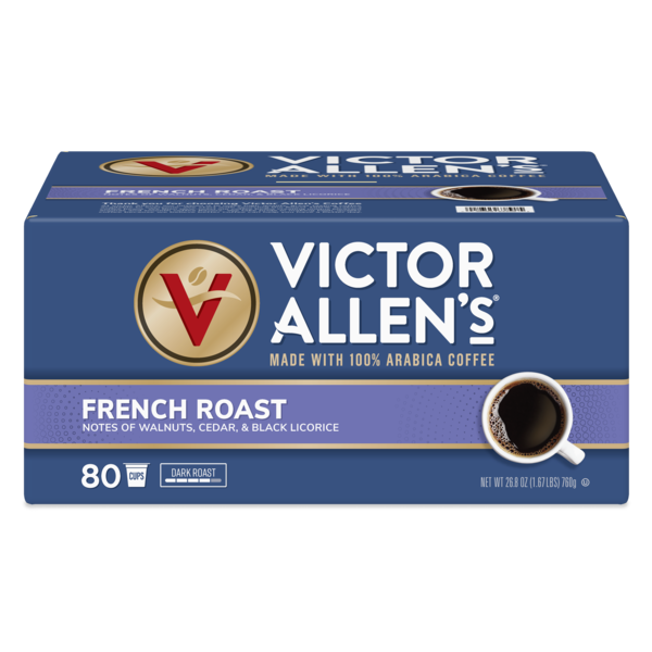 Victor Allen's Coffee French Roast, Dark Roast, Single Serve Coffee Pods