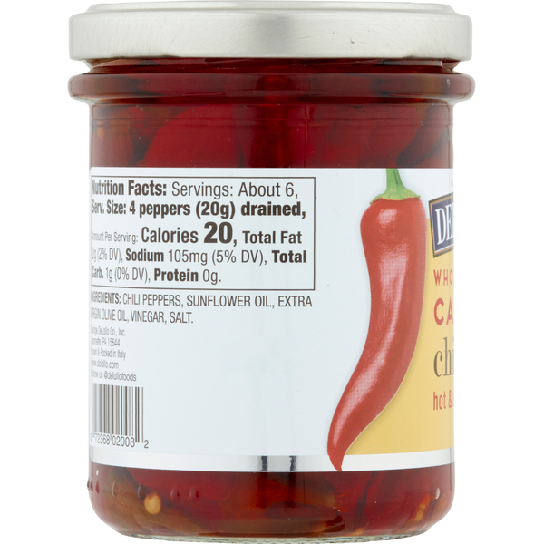 DeLallo Chili Peppers, Whole Calabrian, Hot & Spicy