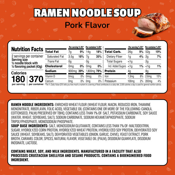 Maruchan Ramen Noodle Soup Pork Flavor