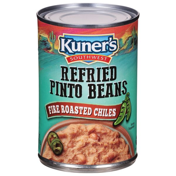Kuner's Pinto Beans, Fire Roasted Chiles, Refried