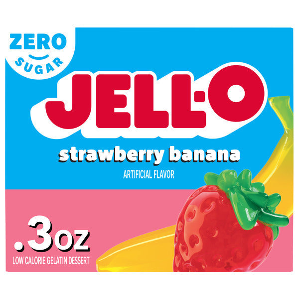 Jell-O Zero Sugar Strawberry Banana Flavor Gelatin