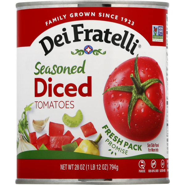 Dei Fratelli Tomatoes, Seasoned, Diced