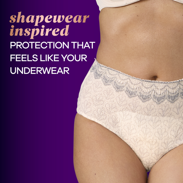 Always Discreet Discreet Boutique Incontinence Underwear, Maximum Protection, S/M, Rosy