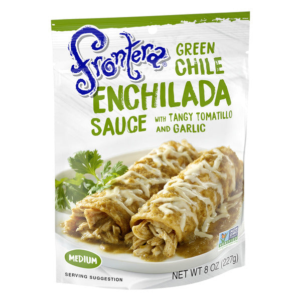 Frontera Green Chile Medium Enchilada Sauce with Tangy Tomatillo and Garlic, 8 oz