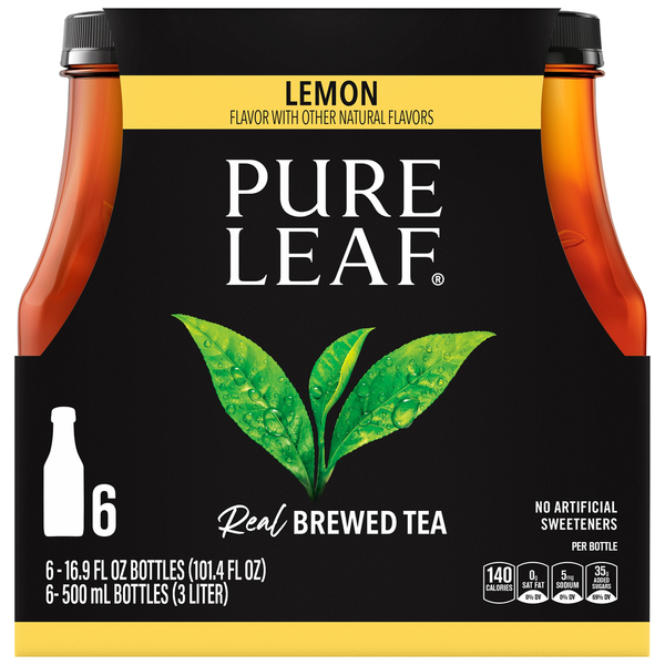 Pure Leaf Real Brewed Tea Lemon 16.9 Fl Oz, 6 Count