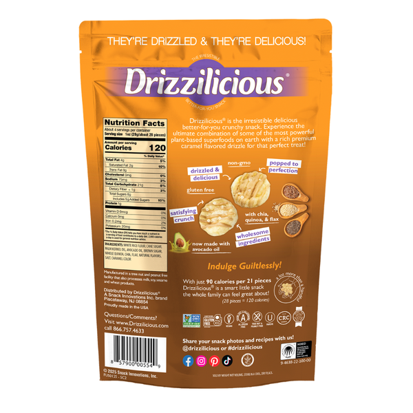 Drizzilicious Mini Rice Cake Bites, Salted Caramel!
