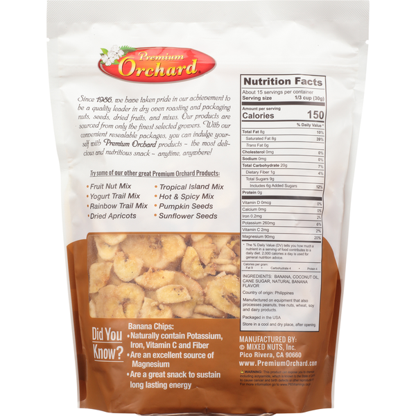 Premium Orchard Banana Chips, Dried & Crispy