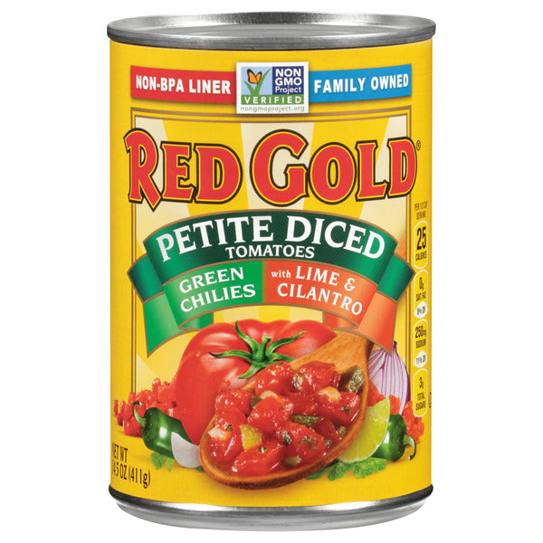 Red Gold Green Chilies with Lime & Cilantro Petite Diced Tomatoes