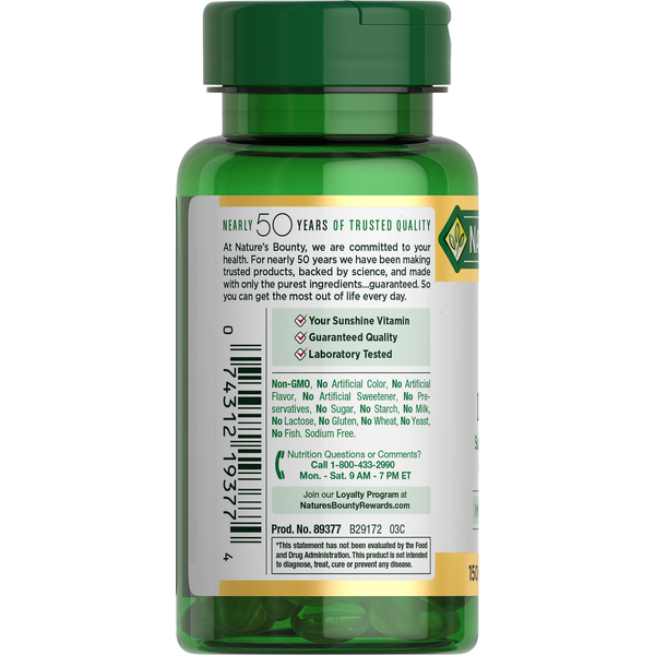 Nature's Bounty Vitamin D3 5000 Rapid Release Softgels