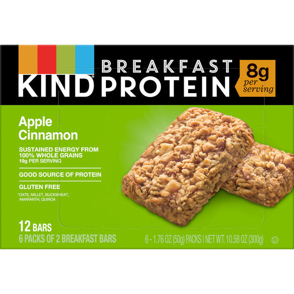KIND Gluten Free Apple Cinnamon Breakfast Protein Bars 12 Bars