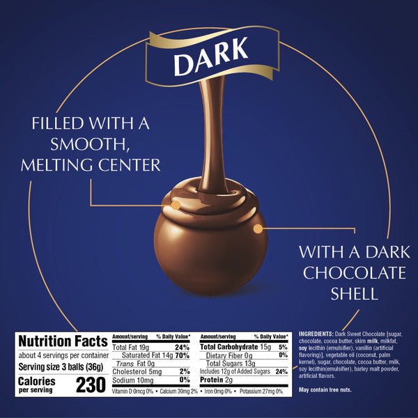 Lindt Lindor Dark Chocolate Candy Truffles