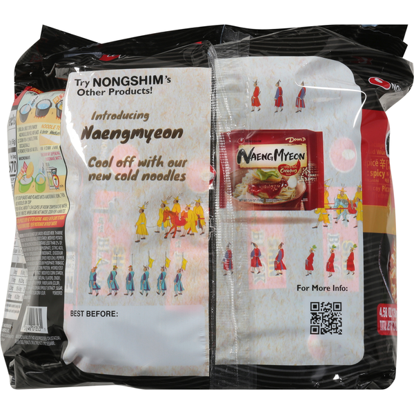 Nongshim Ramyun Noodles, with Seasoning Mix, Shin Black, Beef Bone Broth