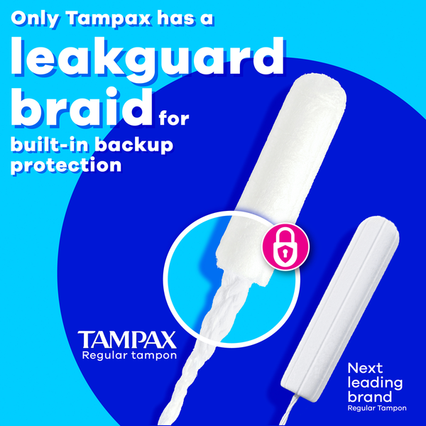 TAMPAX Pearl Tampons with LeakGuard Braid, Super