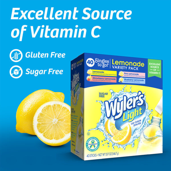 Wyler's Light Drink Sticks Variety Pack Lemonade 40ct