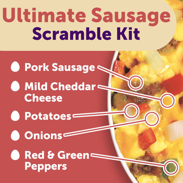 Just Crack an Egg Ultimate Scramble Breakfast Bowl Kit with Pork Sausage, Cheese and Vegetables