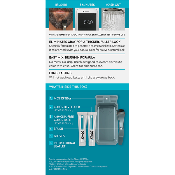 Just For Men Hair Color, Mustache & Beard, Dark Brown M-45