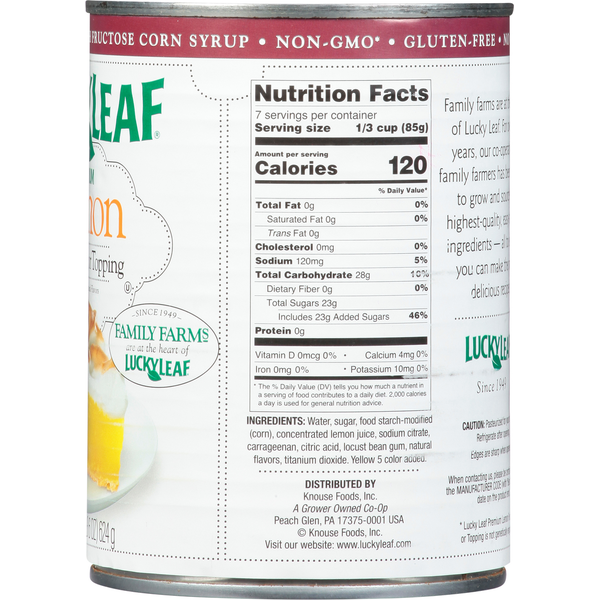 Lucky Leaf Fruit Filling or Topping, Premium, Lemon