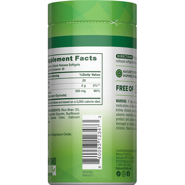 Nature's Truth High Absorption Magnesium Glycinate Softgels