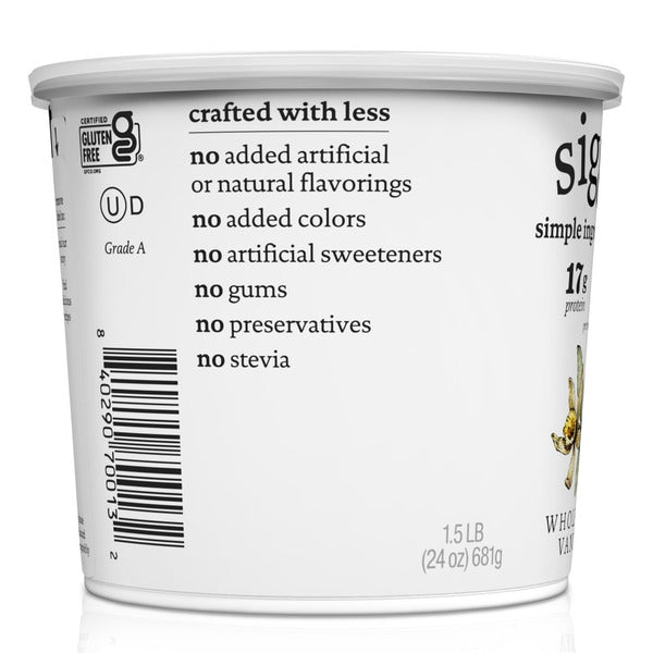 Siggi's Icelandic Skyr Whole Milk Yogurt Vanilla