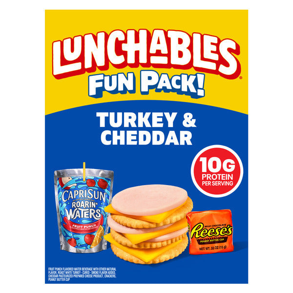Lunchables Turkey & Cheddar Cheese Cracker Stackers Kids Lunch Snack Meal Kit & Capri Sun