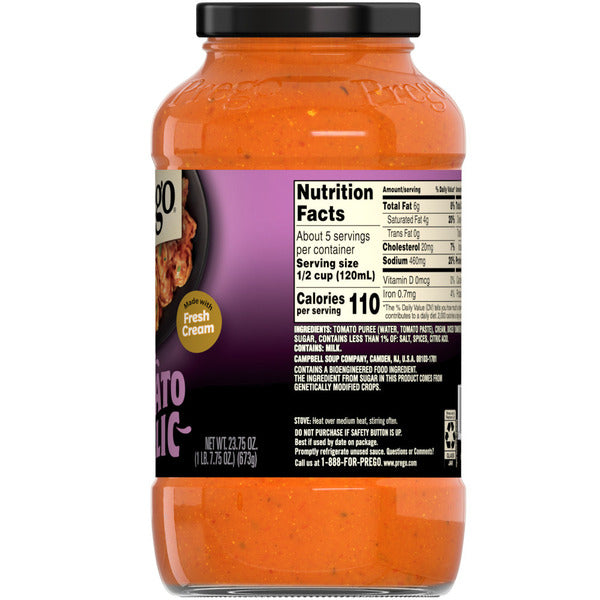 Prego Creamy Tomato Pasta Sauce With Garlic