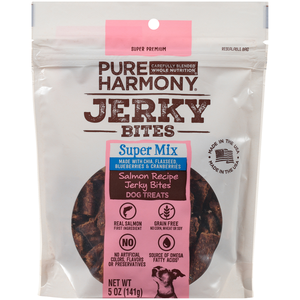 Pure Harmony Grain Free Salmon Recipe Super Mix Jerky Bites Dog Treats